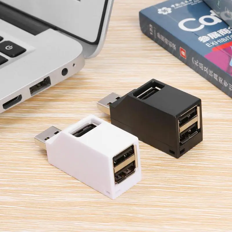 Usb-хаб 3 порта мини Горячая простой удобный твердый USB 2,0 сплиттер конвертер коробка для ноутбука U диск кард-ридер