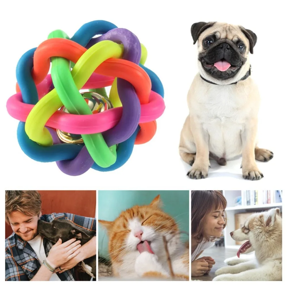 Горячая красочная игрушка для кошки в виде шара с колокольчиком для маленьких средних собак продукт для домашних животных Чихуахуа Йоркширский питомец Пудель игрушка для собак "дропшиппинг