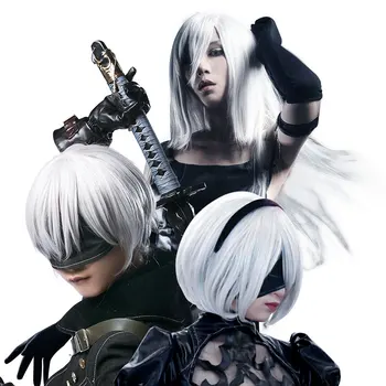 

AILIADE High quality YoRHa No.2 Type B 2BYoRH 2A 9S 2B wig Cosplay Wig NieR:Automata Costume Play Wigs Costumes Hair +Wig Cap