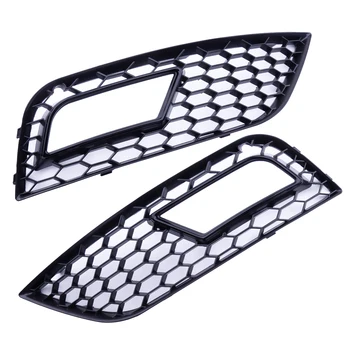 

1Pair Black Honey-comb Front Bumper Fog Light Grille 8K0807681K 8K0807682K fit for AUDI A4 B8.5 RS4 STYLE 2013 2014 2015 2016