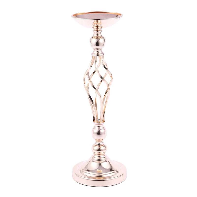 Height 47cm New-1PCS золотые цветочные вазы подсвечники стойки Свадебные украшения Дорога ведущий стол центральный столб вечерние события свеча - Цвет: Height 47cm