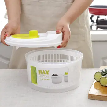 

Large Manual Salad Vegetable Fruits Drain Washer Spinner Lettuce Dryer Dehydrator Colander Basket Kitchen Salad Tools Gadgets