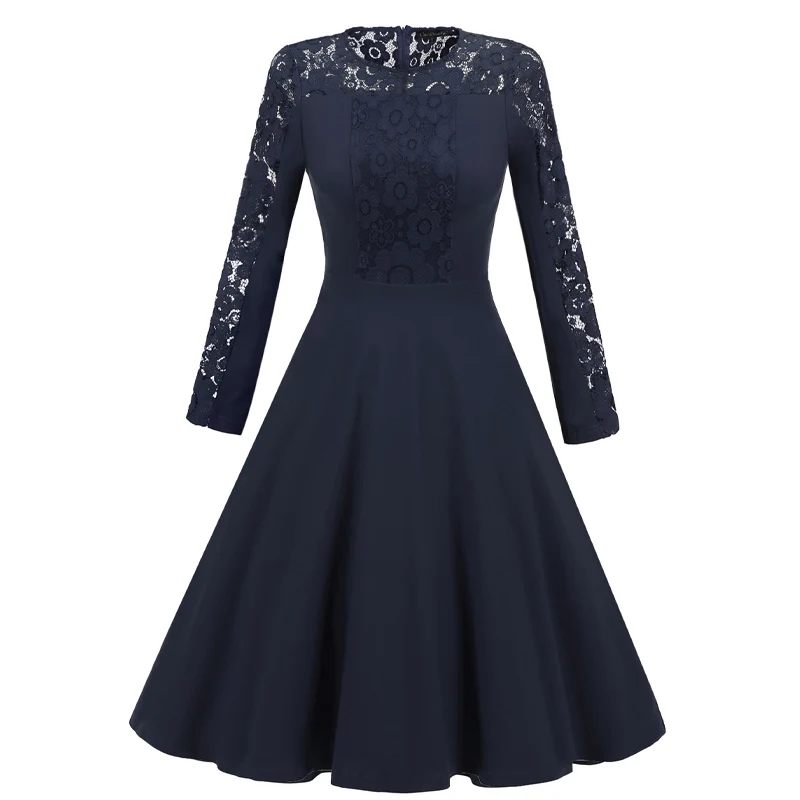 

Muslin Evening Dress Elegant Lace Formal Party Dress Tea Length Dress Vestido de Fiesta Robe de Soiree DN-1580