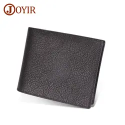 JOYIR RFID кошелек винтажный из натуральной кожи мужские Короткие Двойные кошельки Держатель для карт кошелек с отделением для монет мужской