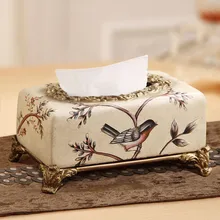 

Tissue Box Removable Paper Rack Resin Remote Control Storage Organization Flowers & Birds Bathroom Roll Holder Wedding Gifts