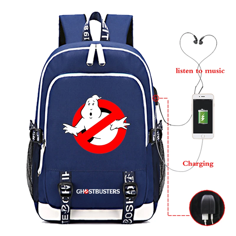 Красивый рюкзак Ghostbuster с usb-зарядкой для мальчиков и девочек, школьный рюкзак для мужчин и женщин, Высококачественная мочила, дорожная сумка - Цвет: 5