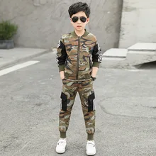 Весенне-осенний Камуфляжный спортивный костюм для мальчиков; комплект одежды для детей; хлопковый кардиган; куртка+ брюки; Спортивный костюм; комплекты одежды для детей; От 4 до 10 лет