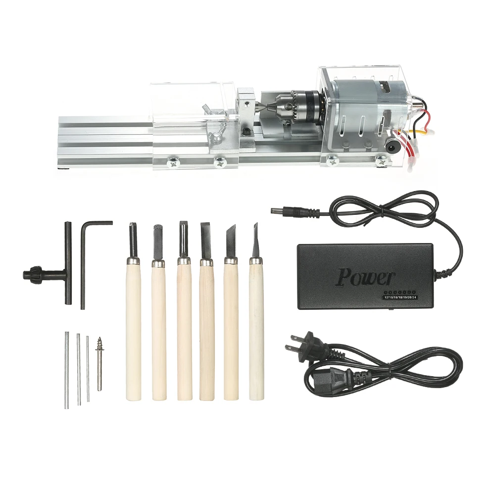 Mini Lathe 12-24V DC Mini Beads Machine Miniature Lathes DIY Woodworking Buddha Pearl Lathe Grinding And Polishing Beads not CNC