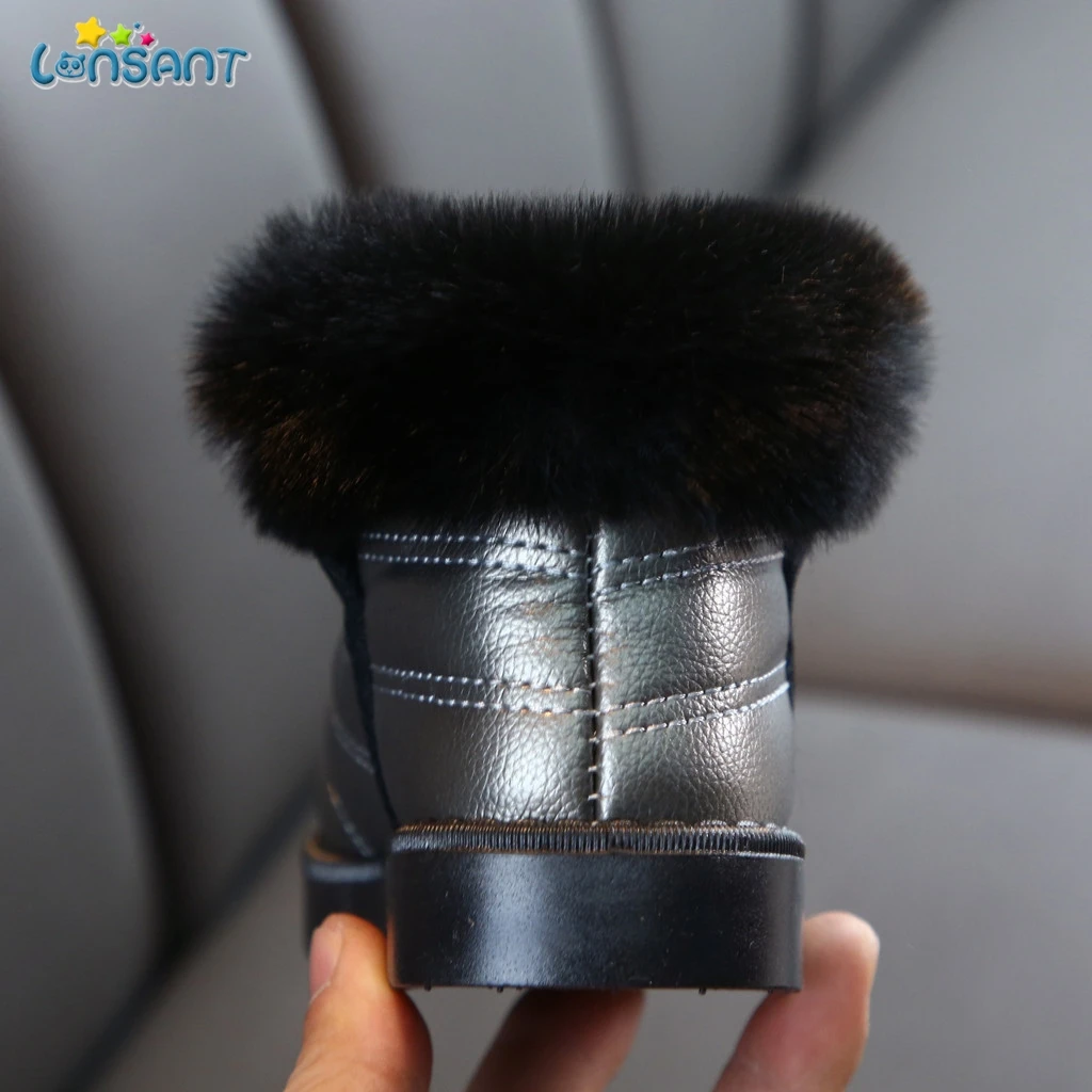 LONSANT/ г. Зимние ботинки для детей, для девочек, плюшевые теплые ботинки для малышей детские зимние ботинки для улицы хлопковые ботинки N6
