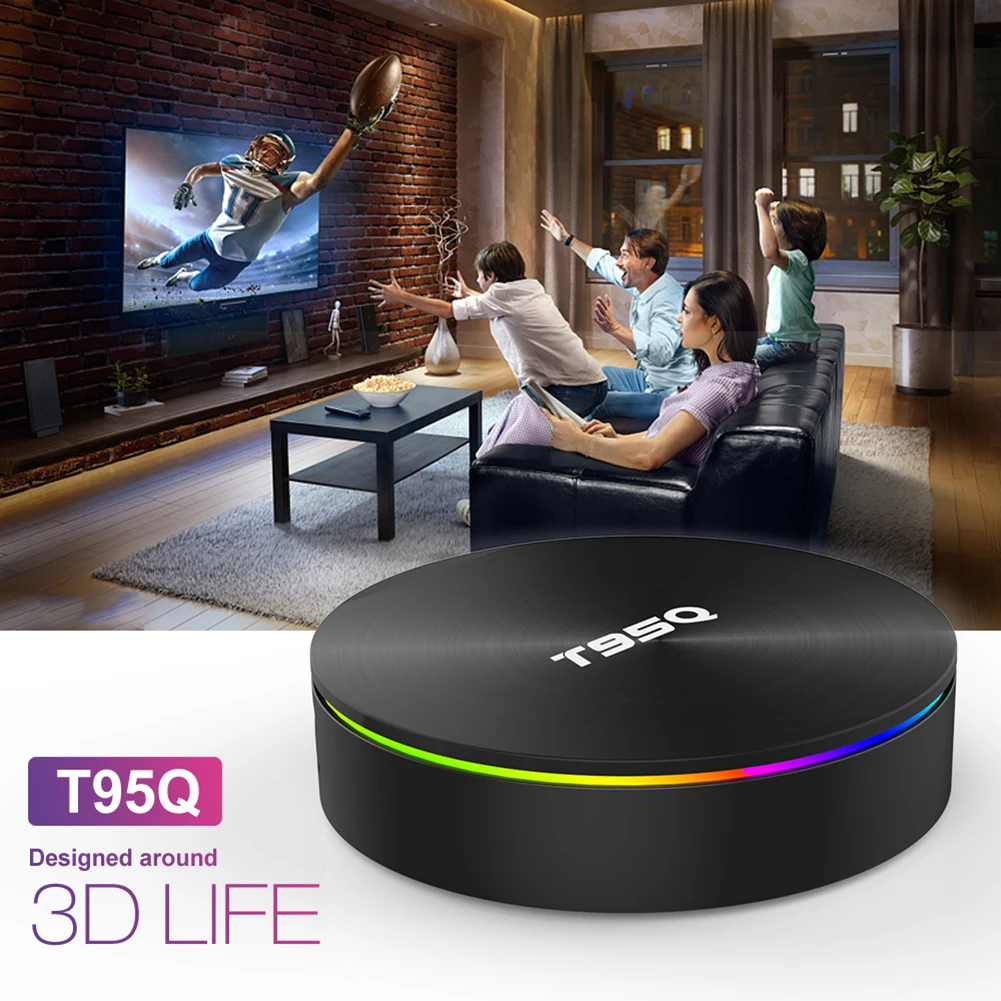 4GB 64GB Android 9.0 HD TV Box 4K Media Player Quad Core 2.4G 5GHz Dual Wifi BT4.1 100M H.265 Smart TV Box for Home