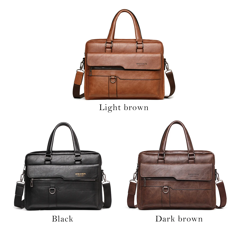 HEFLASHOR, мужской портфель, сумка, высокое качество, для бизнеса, известный бренд, кожа, на плечо, сумка-мессенджер, Офисная сумка, 13,3 дюймов, для ноутбука