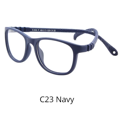 Kilig рамка для детских очков Детские небьющиеся без винта TR90 силикагель очки с ремешком оптические очки K303 - Цвет оправы: C23 Navy