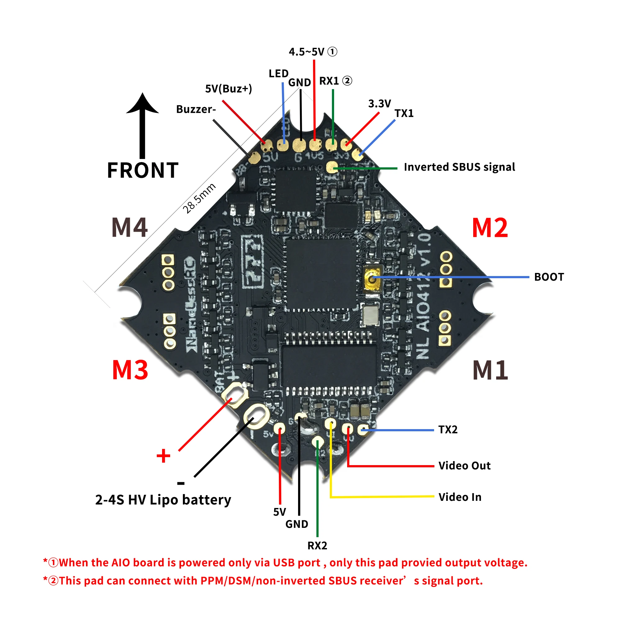 NameLessRC AIO412 F4 AIO(F411+ 12A ESC) 2-4S HV DShot600