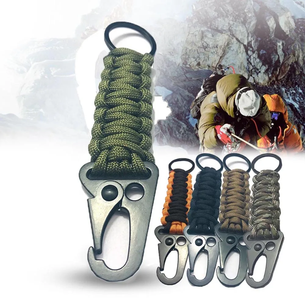 Плетеный веревочный брелок карабин Плетеный шнурок крюк аварийный брелок для активного отдыха походные инструменты для кемпинга