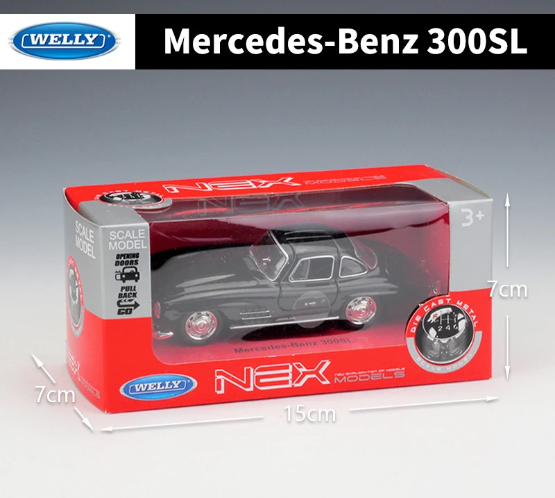 Модель литая автомобиля WELLY 1:36 Классическая модель Mercedes Benz 300SL автомобиль с
