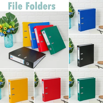 

A4 PP Clip Large Capacity Color Office File Folders Loose-leaf Binder Plastic Document Clips Stationery School Office Supplies