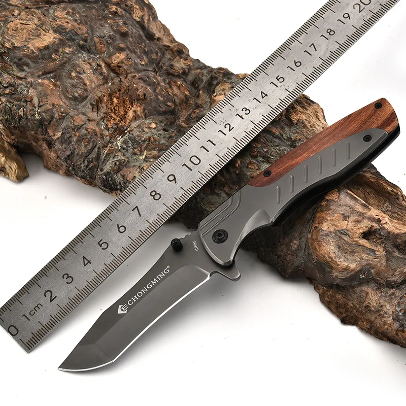 NEW 7CR15MOV Folding Blade Knife Cutter Outdoor Camping Hunting Survival 440C Stainless Steel+ Wood Handle Outdoor EDC Knives