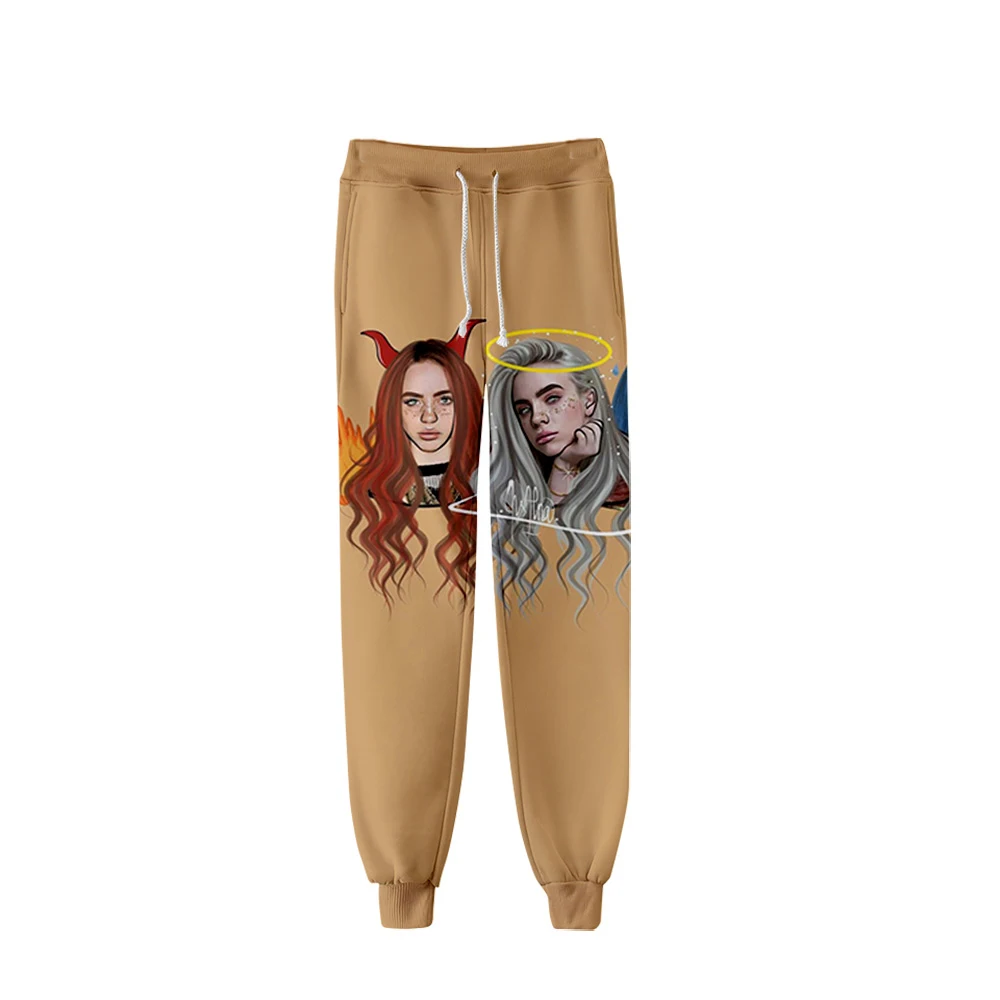 Новая горячая распродажа, повседневные брюки Billie Eilish3D для мужчин и женщин, модные осенние и зимние удобные белые спортивные штаны с 3D рисунком для мальчиков и девочек