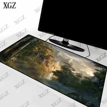 

XGZ Mountains Deer Fantasy Scenery Large Gaming Keyboard Mouse Pad PC Computer Gamer Mousepad Desk Mat Lock Edge for CSGO Dota