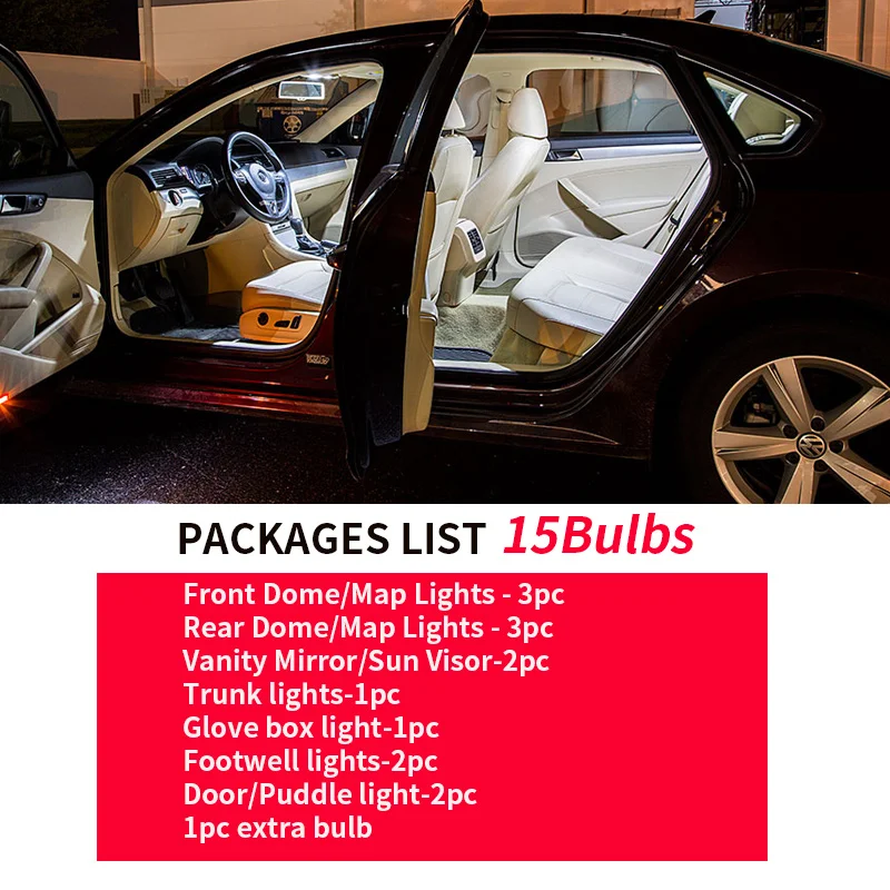 Комплект светодиодов E90 для салона автомобиля 15 шт. без ошибок Bmw 2006 2012 320i 325i 328i 330i