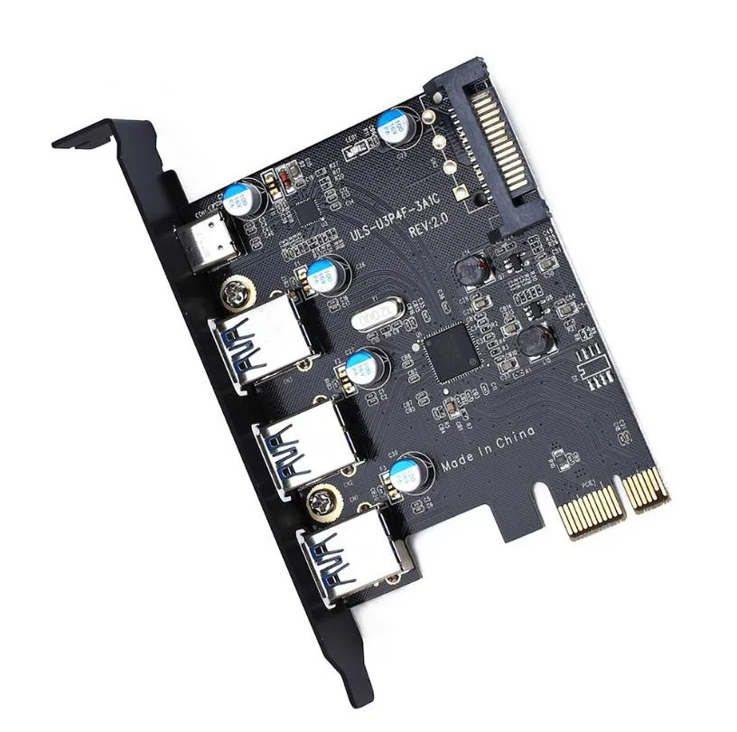 Карта PCI Express на 3 порта USB 3,0 1 порт USB3.1 Тип C Внутренний USB 3,0 20PIN 4 порта usb-хаб pcie к тип-c конвертерная карта