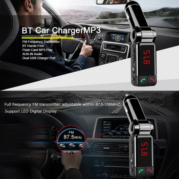 

Hot BT FM Transmitter Car MP3 Audio Player Wireless FM MP3 Car Kit Hands-free LCD Display USB Charger for iPhone for Samsung
