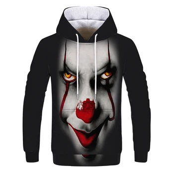

High quality3D Clown Hoodie Sweatshirt Men Women Pullover Hoody Tops Sudadera Hombre Casual Brand Sportswear Tracksuit EUR Size