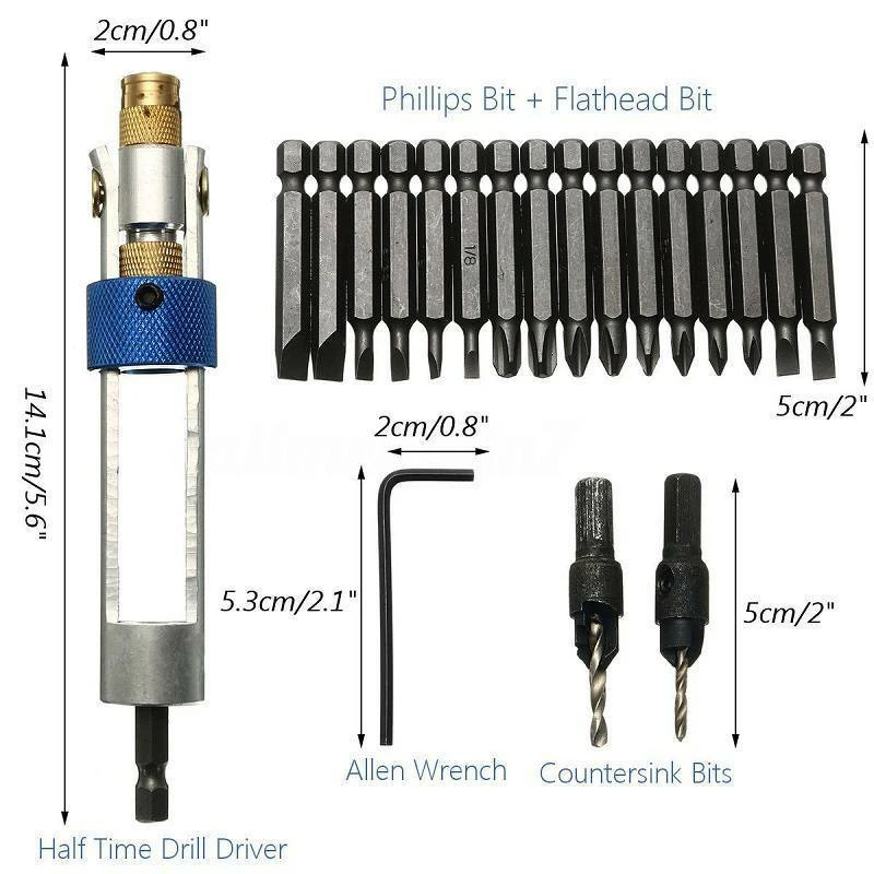 Вертлюг головка быстрого изменения Инструменты для ремонта; отвертка 20 шт набор Дрель аксессуары для водителя