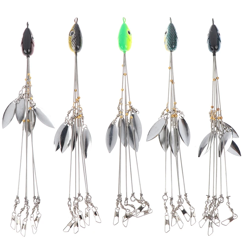  1PCS Umbrella Fishing Lure Rig 5 Arms Alabama Rig Head Swimming Bait Bass With Swivel Snap Connecto