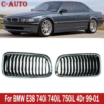 

C-Auto 1 pair Car Front Sport Kidney Grilles Grill Racing Grills For BMW E38 740i 740iL 750iL 4Dr 1999 2000 2001 Car-Styling