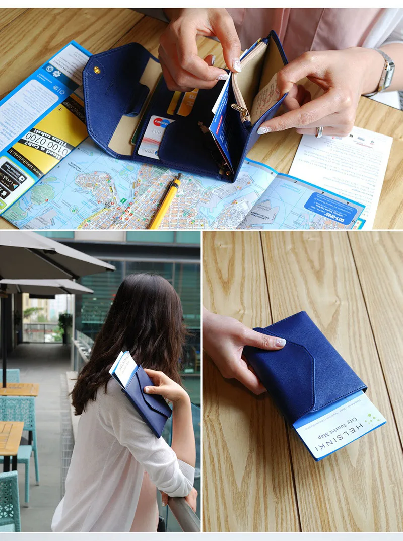 Унисекс многоцелевой складной дорожный бумажник с отделением для паспорта кожаный чехол для паспорта ID держатель кредитной карты сумка Держатели и подставки для документов