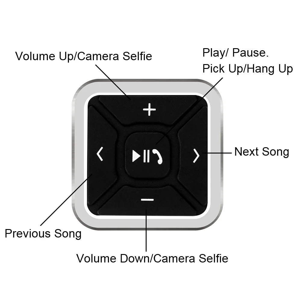 Steering Wheel Remote Control Wireless Bluetooth Car Radio Audio Buttons Smartphone Control for Media MP3 Player for Android IOS