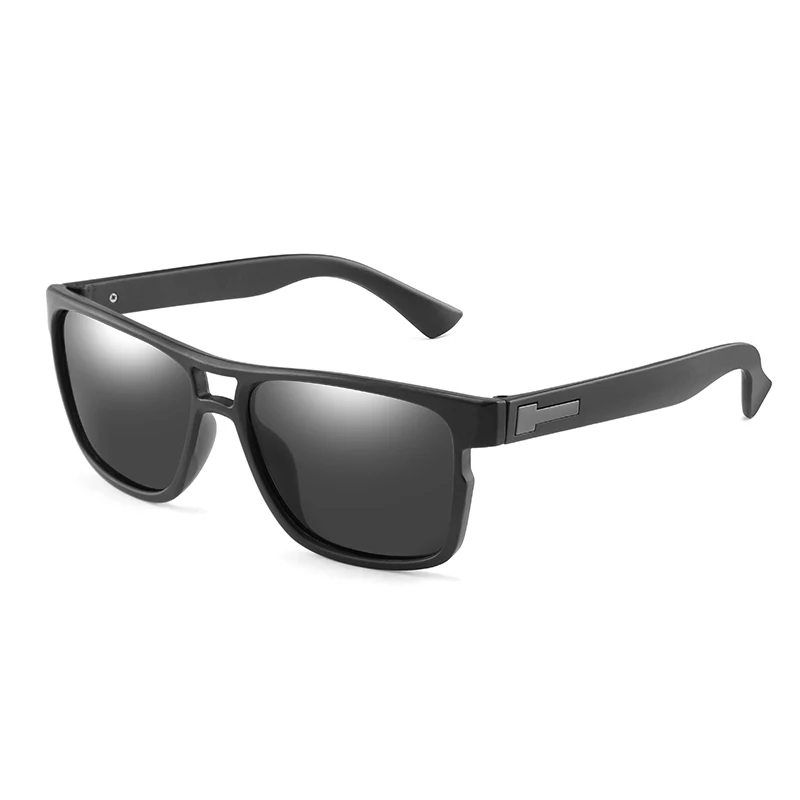 Longkeperer поляризованные солнцезащитные очки мужские Квадратные Зеркальные Солнцезащитные очки для вождения брендовые дизайнерские ретро солнцезащитные очки для водителя UV400 очки - Цвет линз: Black Grey