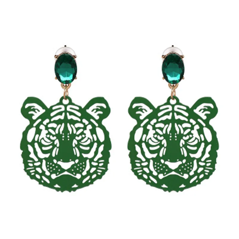 

Female Women Girl Long Big Hyperbolic Dangle Drop Earrings Tiger Head Alloy Vintage Metal Fashion Jewelry Accessories-JJ-W13