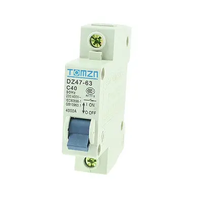 

AC 230/400V 40A 1 Pole 1P Overload Protection MCB Mini Circuit Breaker