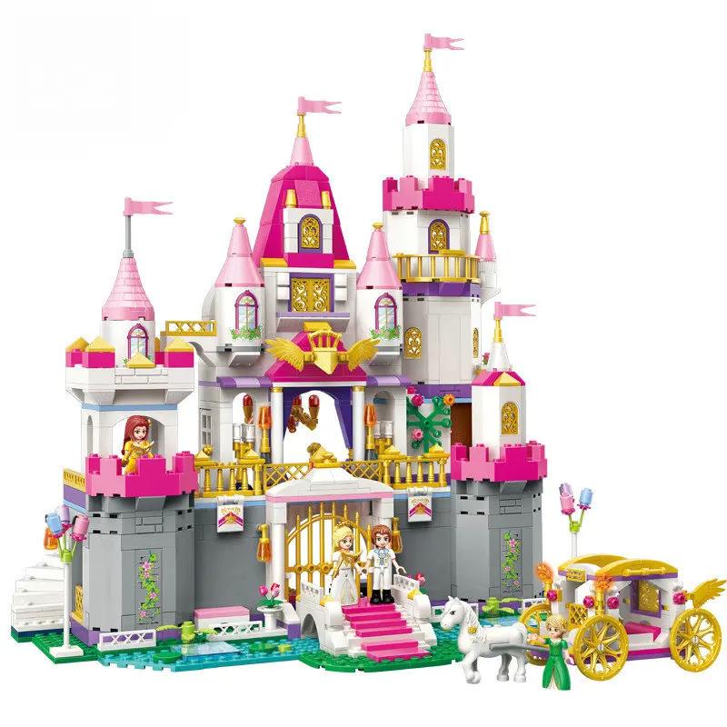 

The Celebration Party Castle Set Princess Friends Girl Toy Series Building Blocks With Action Fogures LegoINGlys Bricks Gift Toy