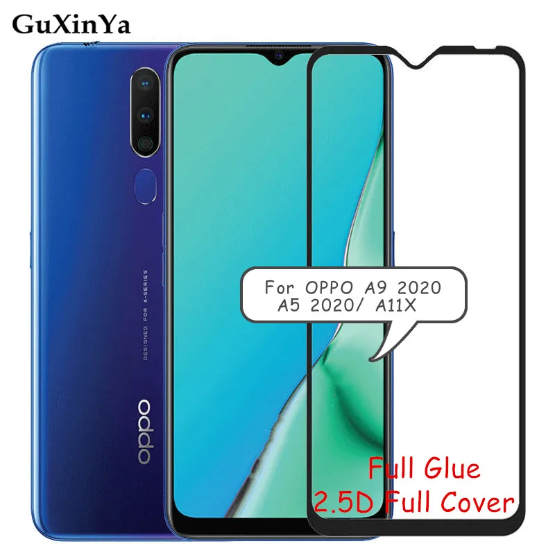 Screen Protector For OPPO A5 2020 Glass For OPPO A5 2020 Full Glue Tempered Glass For OPPO A11x / A9 2020 Full Cover Glass