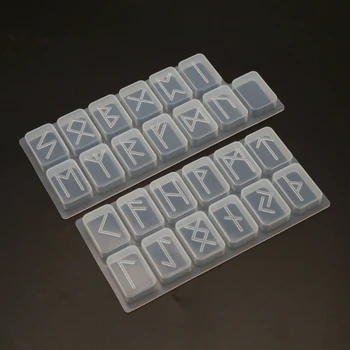 

Viking Rune Stones Witch Resin Mold Kit with Engraved Elder Futhark Alphabet 634D