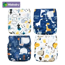 Miababy fralda de pano com bolso, com um bolso, à prova d'água e respirável, para bebês de 5 15 kg