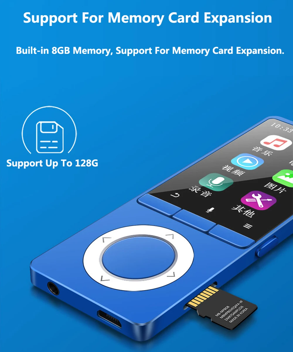 Tanie Nowy odtwarzacz MP3 z głośnikiem metalowy przenośny odtwarzacz muzyczny HIFI z radiem FM E Book Sport dla Walkman obsługa karty TF do 128GB