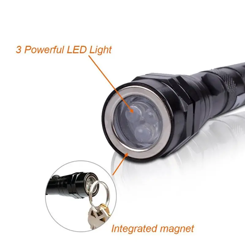 Magnet Magnetic Pickup Picker Tool Telescopic Telescoping Flexible Extensible LED Flashlights for Men