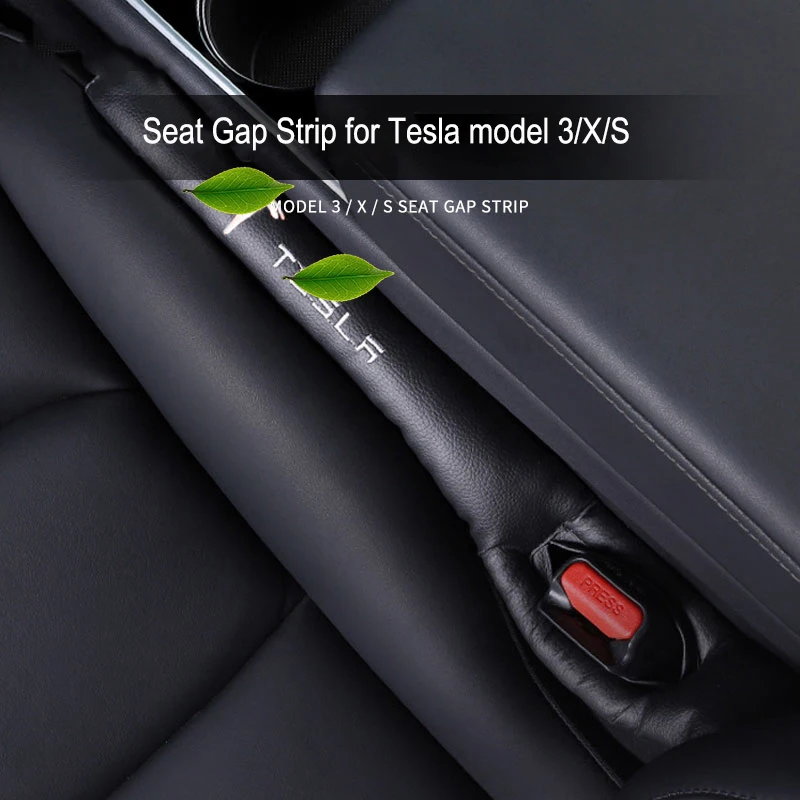 

2pcs PU Leather Car Seat Gap Pad Fillers for Tesla Model 3 X S Spacer Storage Slot Plug Interior Accessories Inseert Gap Strip