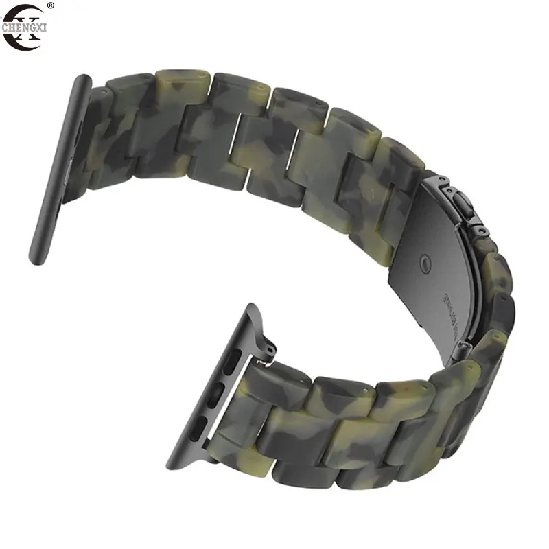 Dumb-army-green Ремешок из смолы для Apple Watch, ремешок серии 3, 2, 1, iwatch серии 5, 4, 42 мм, петля 38 мм, сменный Браслет 40 мм, 44 мм, аксессуары на цепочке - Цвет ремешка: Dumb-army-green