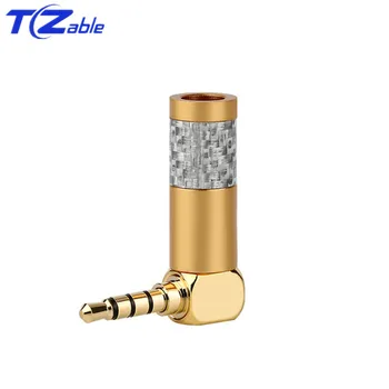 

Connector Jack 3.5 Audio Plug Connectors 4 Poles Stereo Right Angle Headphone Plugs Solder Terminal Conector For Upgrade Cable