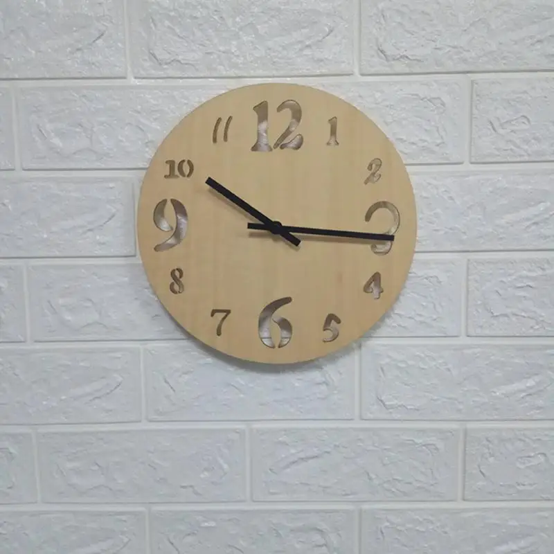 24CM Kitchen Wooden Living Room Fashion Wall DIY Watch Clock Digital Home Decor
