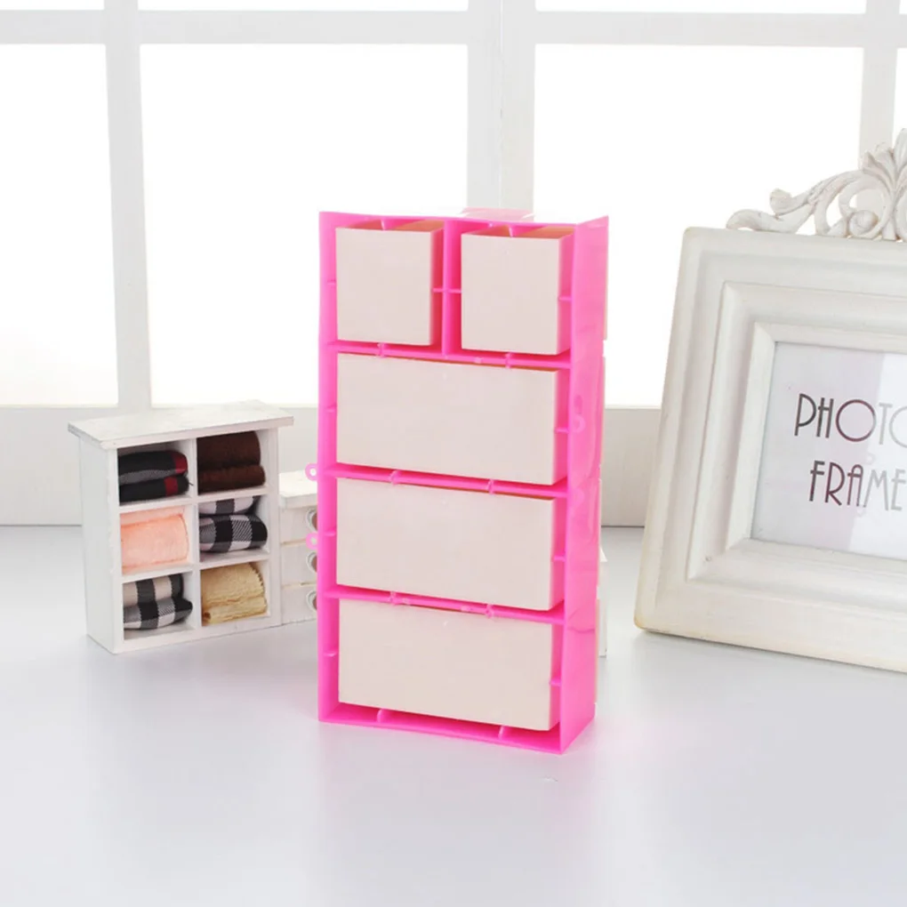 Doll House Cartoon Printing Closet Wardrobe Cabinet Bedroom Furniture Doll Accessories Girls Toys