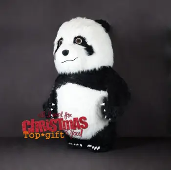 

New Inflatable Panda Bear Mascot Costume Cute Birthday Gifts Long Fur Chinese Plush Dress Suit Party New