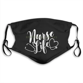 

Face Mask Funny Nurse Life Stethoscope Anti Dust With Filter For Men For Women Kids Girl Boy Teens Masks