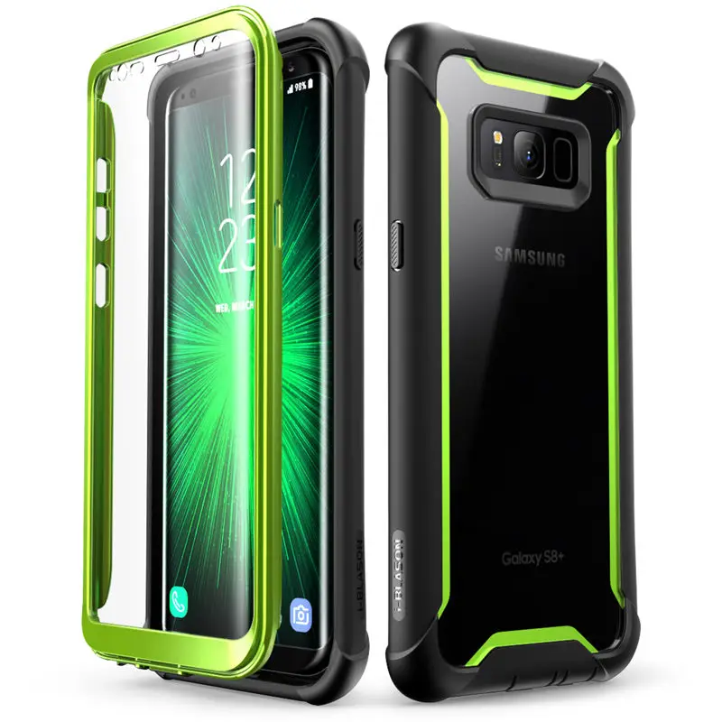 Green I-BLASON чехол для samsung Galaxy S8, 5,8 дюймов, серия Ares, полный корпус, прочный, прозрачный, бампер, чехол со встроенной защитой экрана - Цвет: Green