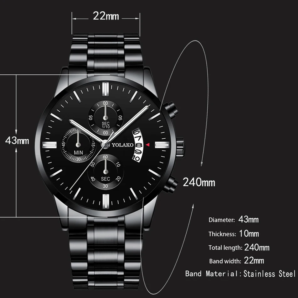Mens Luxury Sports Watches Fashion Men Business Stainless Steel Quartz Wristwatch Man Calendar Casual Gold Bracelet часы мужские